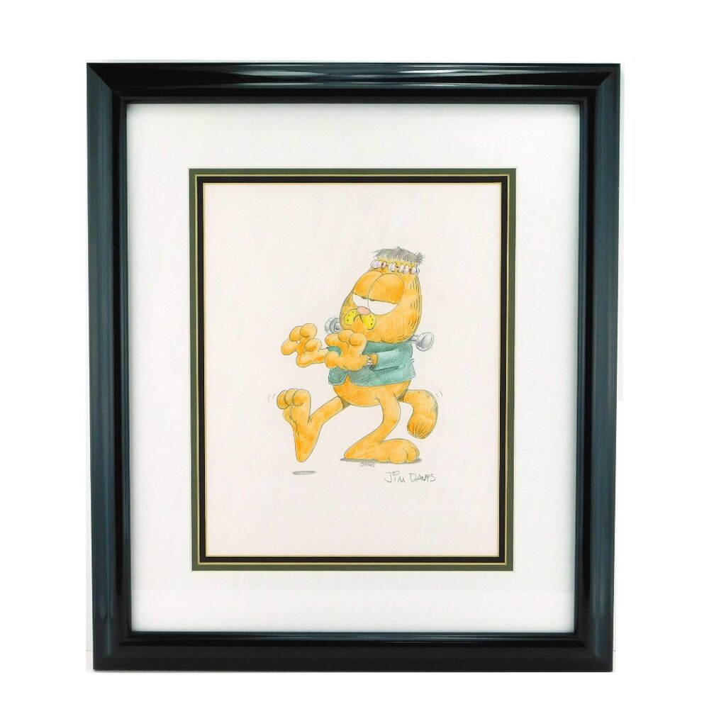 Rare ORIGINAL Pencil Art Frankenstein GARFIELD By JIM DAVIS Drawing HALLOWEEN
